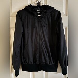 Nike Womens Black Windbreaker Zip Up Hooded Jacket Size Medium New